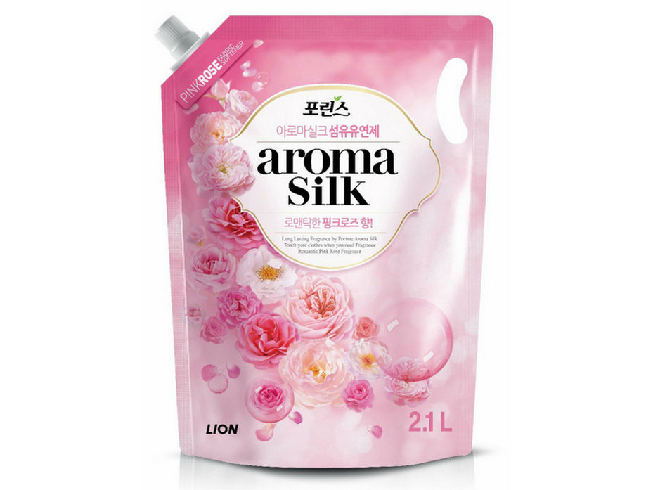 Кондиционер для белья с ароматом розы Aroma silk мягкая упаковка 2100 мл / Lion