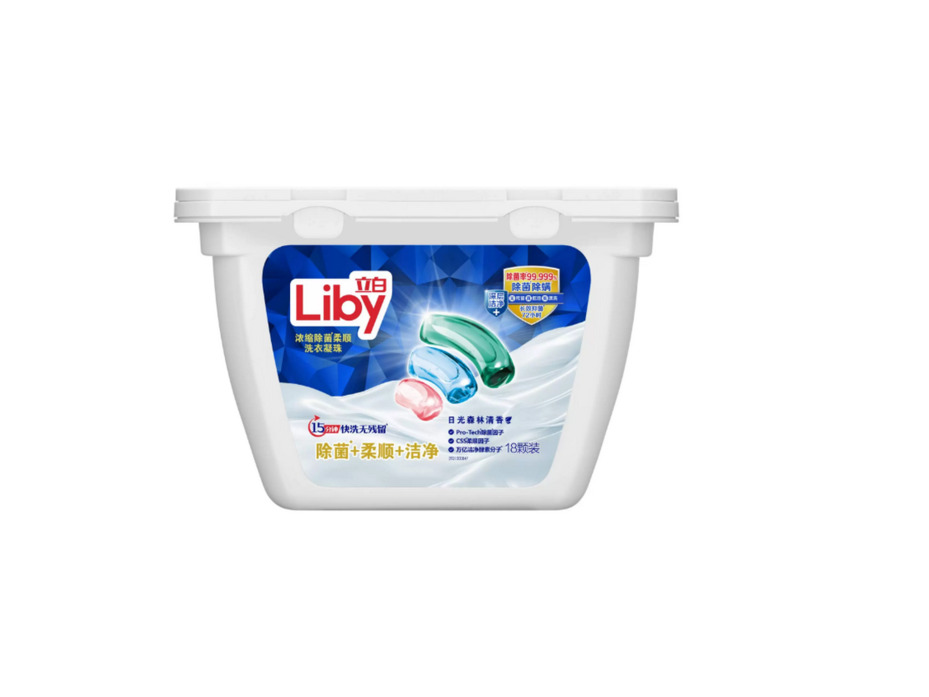 Капсулы для стирки 3 в 1 Antibacterial&Softener 18 шт / Liby
