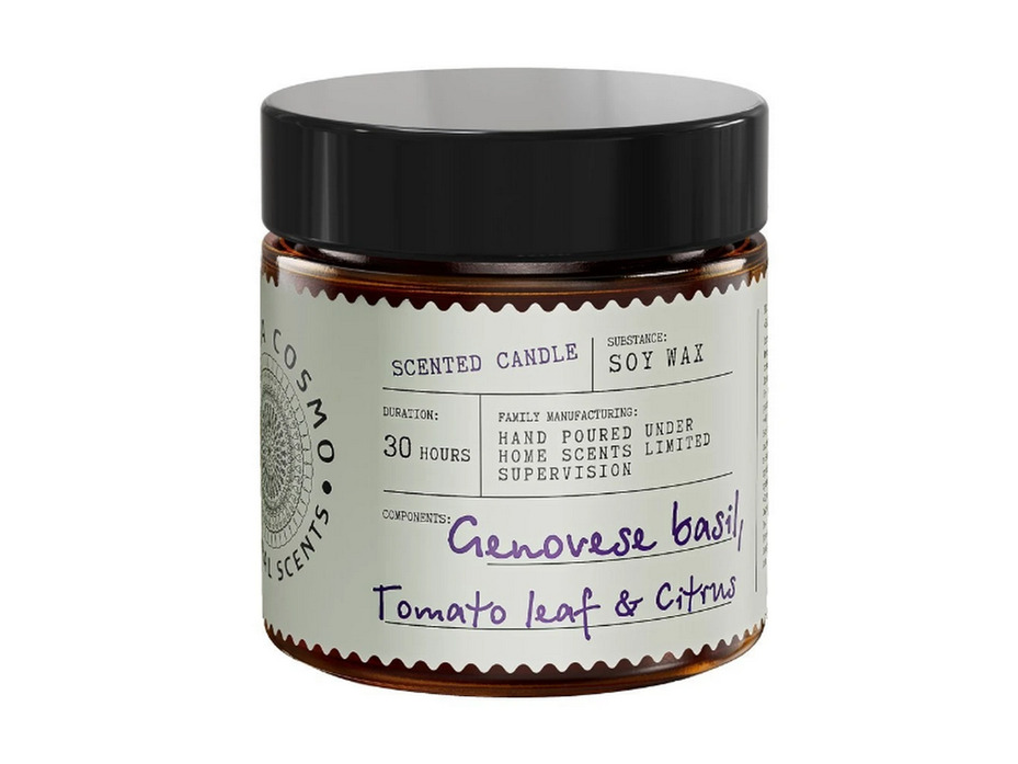 Свеча ароматическая в стекле ETC0216 Базилик томатный лист и цитрус, 88 г / Eteria Cosmo