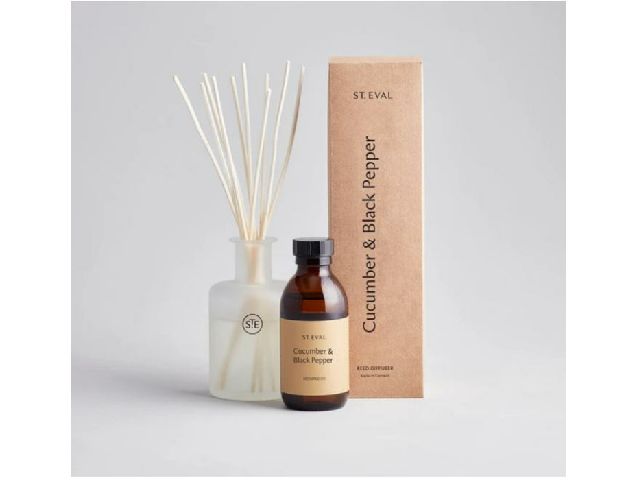 Огурец и черный перец, Ароматический диффузор с палочками, 150 мл / St Eval