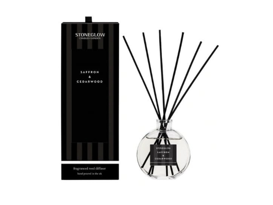 Шафран и Кедровое дерево / Диффузор с палочками 140 мл / StoneGlow