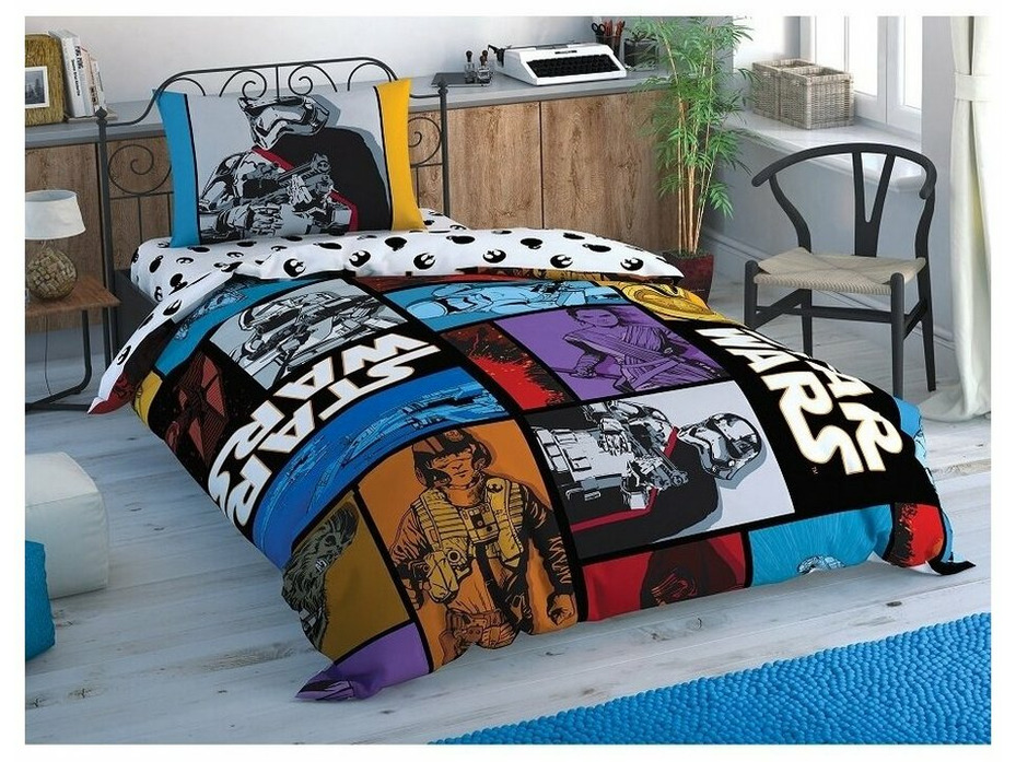 Постельное белье с простыней на резинке Звездные войны Disney dh star wars force awakens ранфорс 1,5 сп / Tac Постельное белье с простыней на резинке Звездные войны Disney dh star wars force awakens ранфорс 1,5 сп / Tac