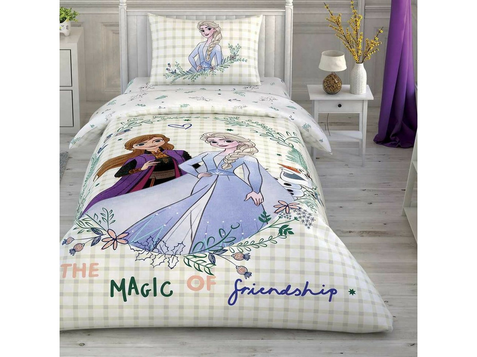Постельное белье с простыней на резинке Холодное сердце Frozen 2 Friendship Disney ранфорс 1,5 сп / Tac