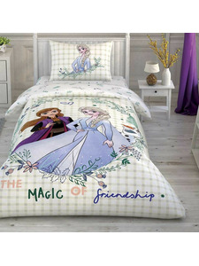 Постельное белье с простыней на резинке Холодное сердце Frozen 2 Friendship Disney ранфорс 1,5 сп / Tac
