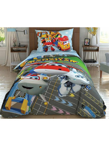 Постельное белье с простыней на резинке Супер крылья Harika Kanatlar Runway Disney ранфорс 1,5 сп Tac