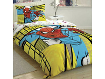 Постельное белье с простыней на резинке Человек паук Spiderman Exciting Jump Disney ранфорс 1,5 сп / Tac