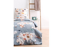 Постельное белье с простыней на резинке 10223 (24) География поплин 1,5 сп / Василиса