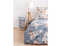 Постельное белье с простыней на резинке 10223 (24) География поплин 1,5 сп / Василиса