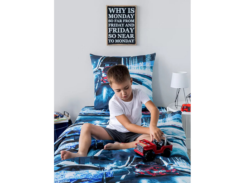 Постельное белье 4345(17) Русские гонки бязь 1,5 сп / Василиса