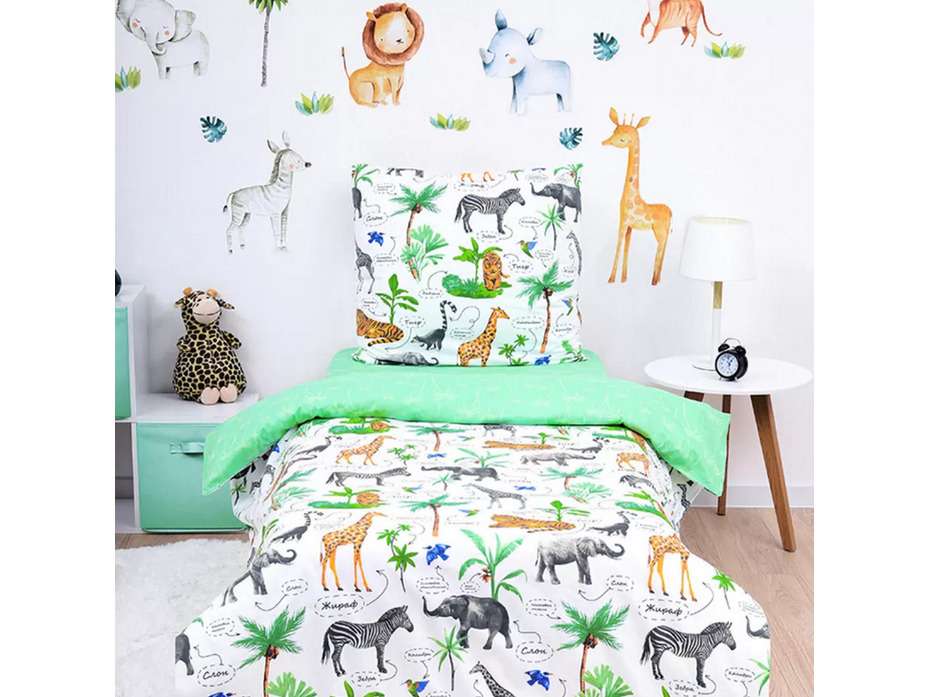 Постельное белье 500088 (17) Зоопарк поплин 1,5 сп / Василиса Постельное белье 500088 (17) Зоопарк поплин 1,5 сп / Василиса