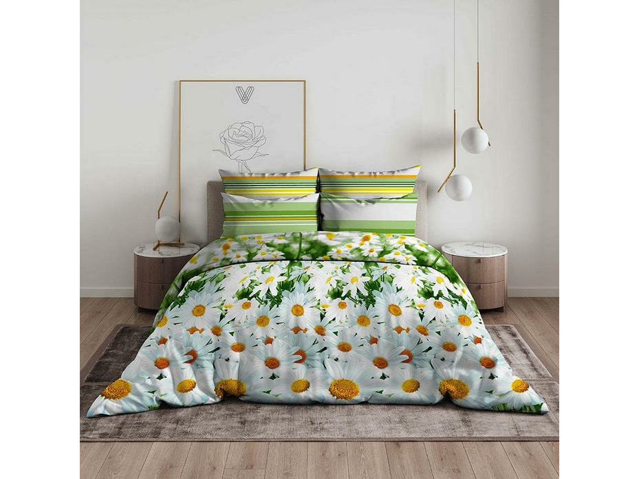 Постельное белье 4323 (20) Ромашковый вальс бязь 1,5 сп / Василиса