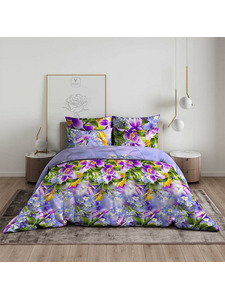 Постельное белье 3925 (22) Фиалки бязь 2 сп / Василиса