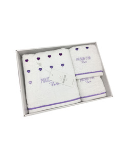 Набор полотенец Candy Love махровые в подарочной упаковке (32*50.50*90,70*140) / Maison Dor