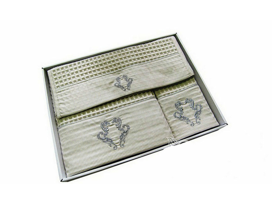 Набор полотенец Brise Apone вафельные в подарочной упаковке (40*60.50*90,85*150) / Maison Dor