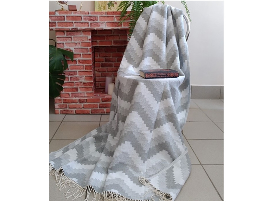 Плед Зиг-заг хлопковый 170*200 / Белорусский лен