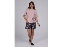 Пижама женская, футболка и шорты LP25-1148 Сахарная вата / Clever