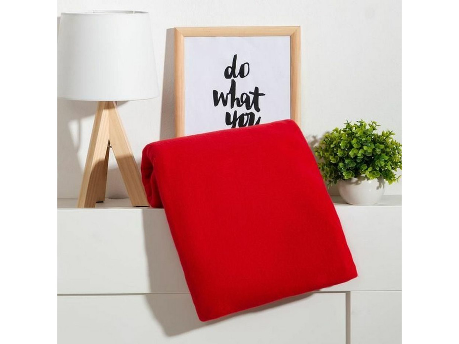 Плед 3528537 красный флисовый 130*150 / Экономь и Я