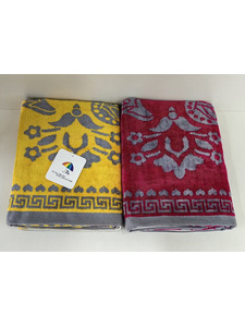 Полотенце 1906106 Цветы велюрово-махровое 70*140 / 7-я