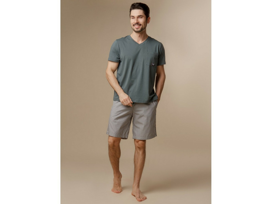 Пижама мужская, футболка и шорты PBZ3040 / Indefini