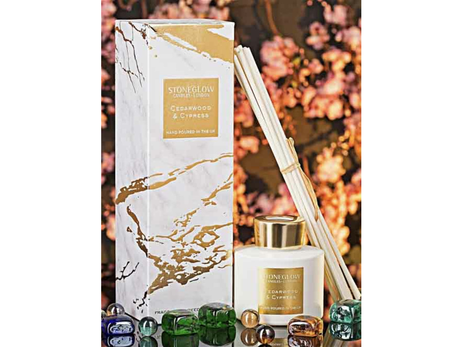 Кедр и кипарис / Диффузор с палочками 120 мл / StoneGlow