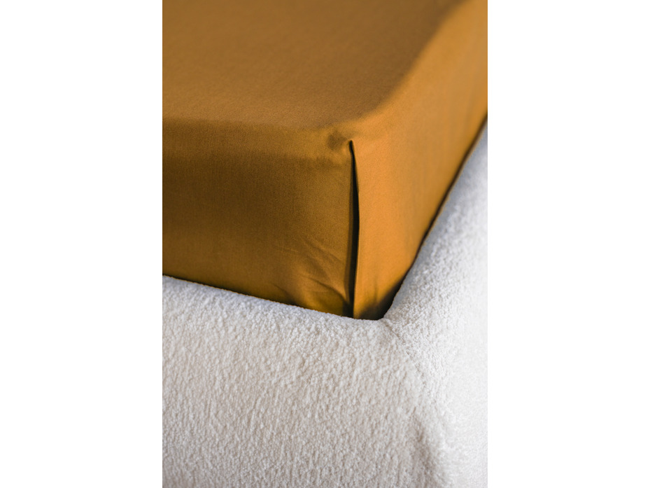 Простыня 213KL-949 горчица сатин однотонный 220*240 / Tia