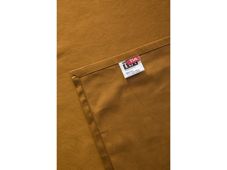 Простыня 213KL-949 горчица сатин однотонный 220*240 / Tia