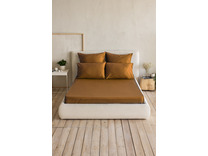 Простыня 213KL-949 горчица сатин однотонный 220*240 / Tia