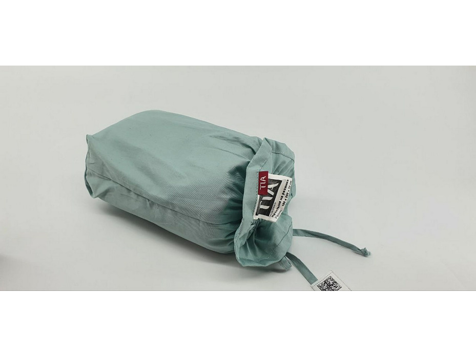 Простыня на резинке 213KL-506 сатин однотонный Мята 160*200 / Tia