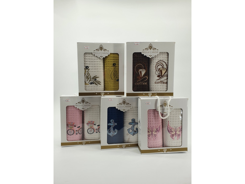 Набор полотенец Bella Carine вафельные с вышивкой 40*60 (2 шт) / Activ