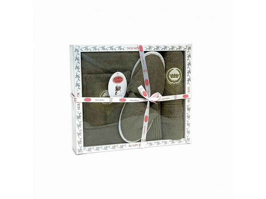 Набор для сауны мужской B 355 (килт 75*150, полотенце 50*90, тапочки) махровый / Karven