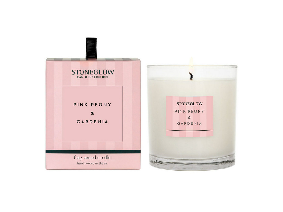 Пион и гардения, Свеча в стеклянном стакане / StoneGlow