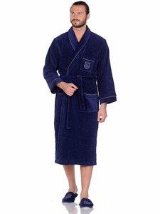 Халат мужской с тапочками Kadife Salyaka Boswell велюровый / Maison Dor