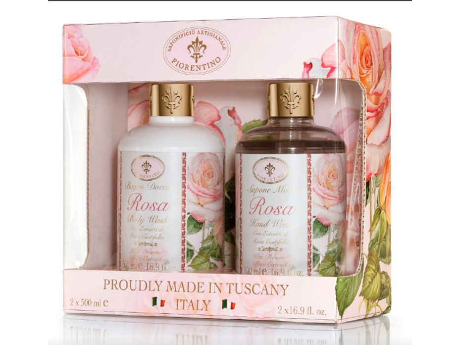 Набор подарочный STO1 Роза, Гель для душа и мыло (500 мл, 2шт) / Saponificio Artigianale Fiorentino Набор подарочный STO1 Роза, Гель для душа и мыло (500 мл, 2шт) / Saponificio Artigianale Fiorentino