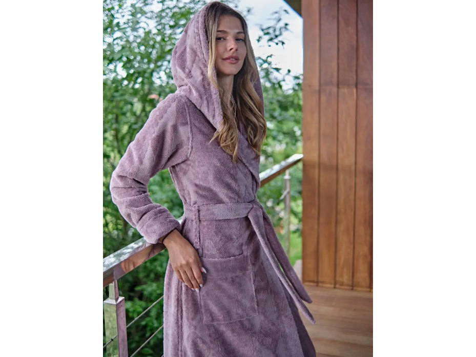 Халат женский Amber бамбуковый с капюшоном / Vien