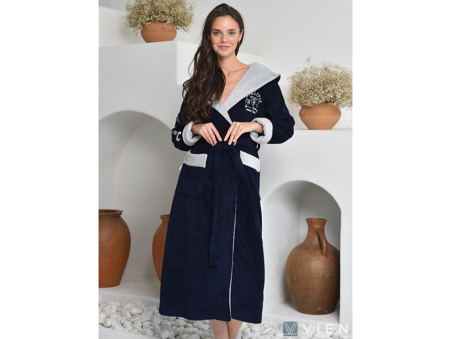 Халат женский Athletic lady бамбуковый с капюшоном / Vien