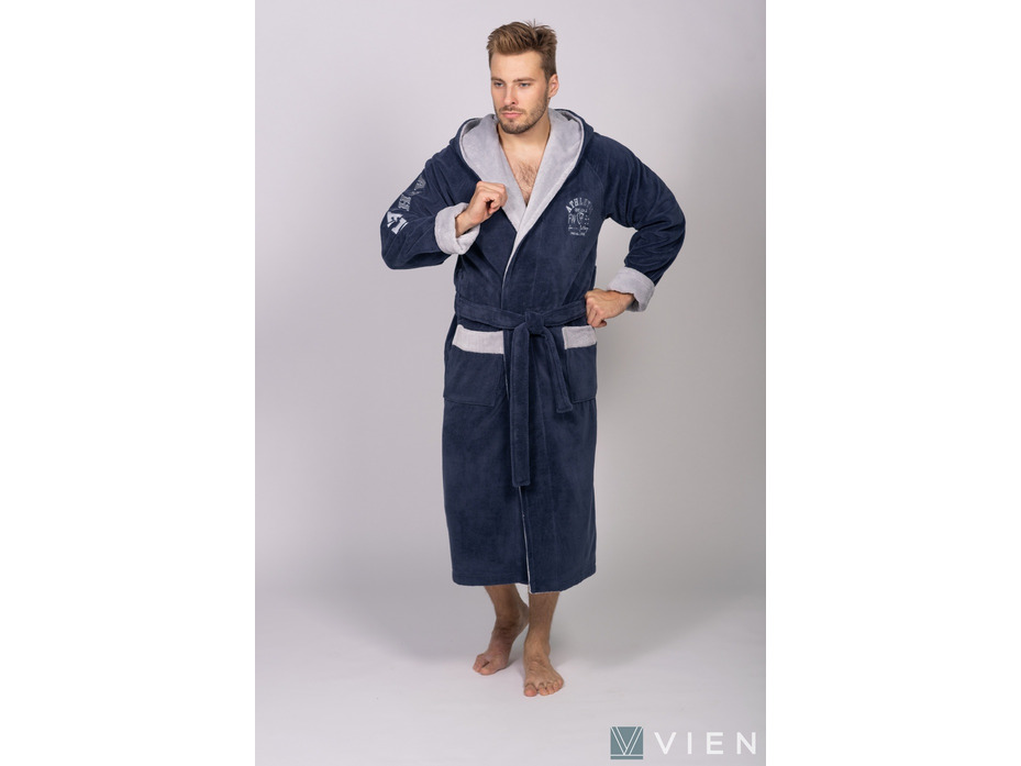 Халат мужской Athletic бамбуковый с капюшоном / Vien