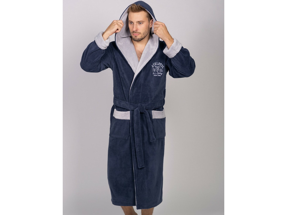 Халат мужской Athletic бамбуковый с капюшоном / Vien