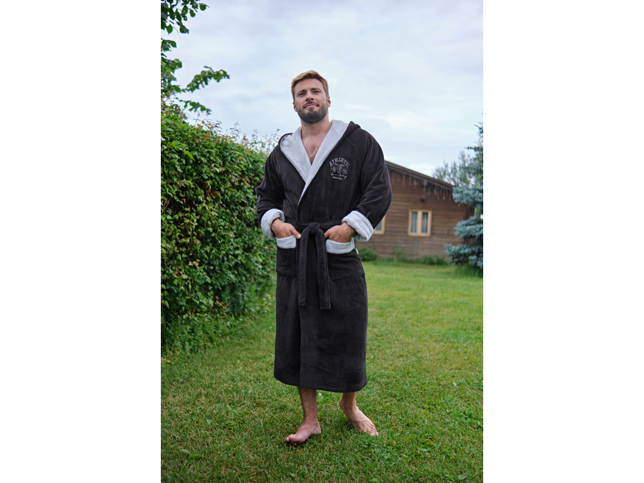 Халат мужской Athletic бамбуковый с капюшоном / Vien