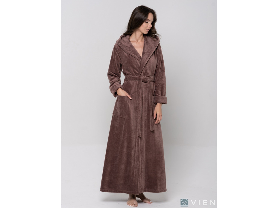 Халат женский Lady бамбуковый с капюшоном / Vien