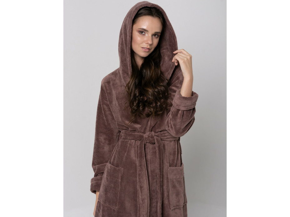Халат женский Lady бамбуковый с капюшоном / Vien