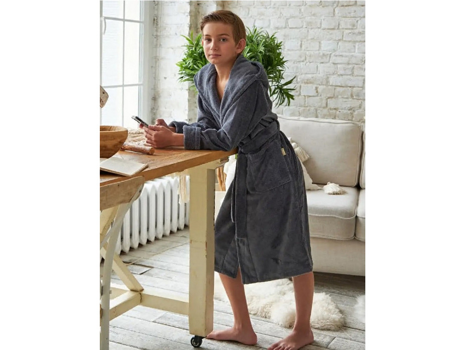 Халат подростковый Little gentleman бамбуковый с капюшоном / Vien