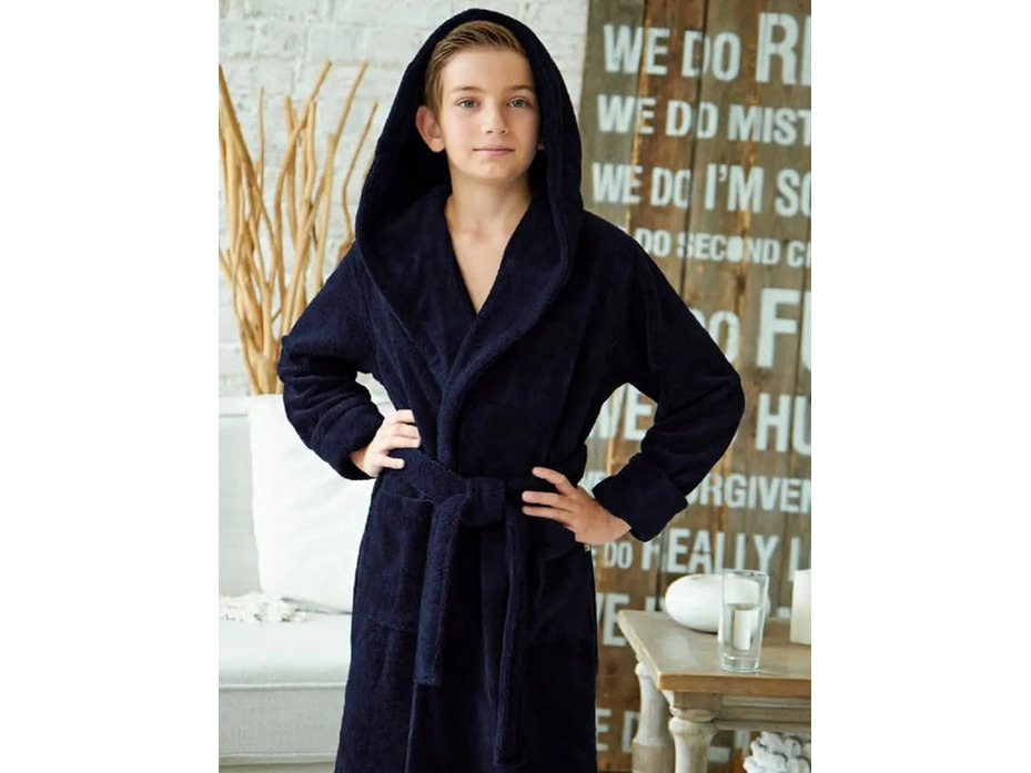 Халат подростковый Little gentleman бамбуковый с капюшоном / Vien