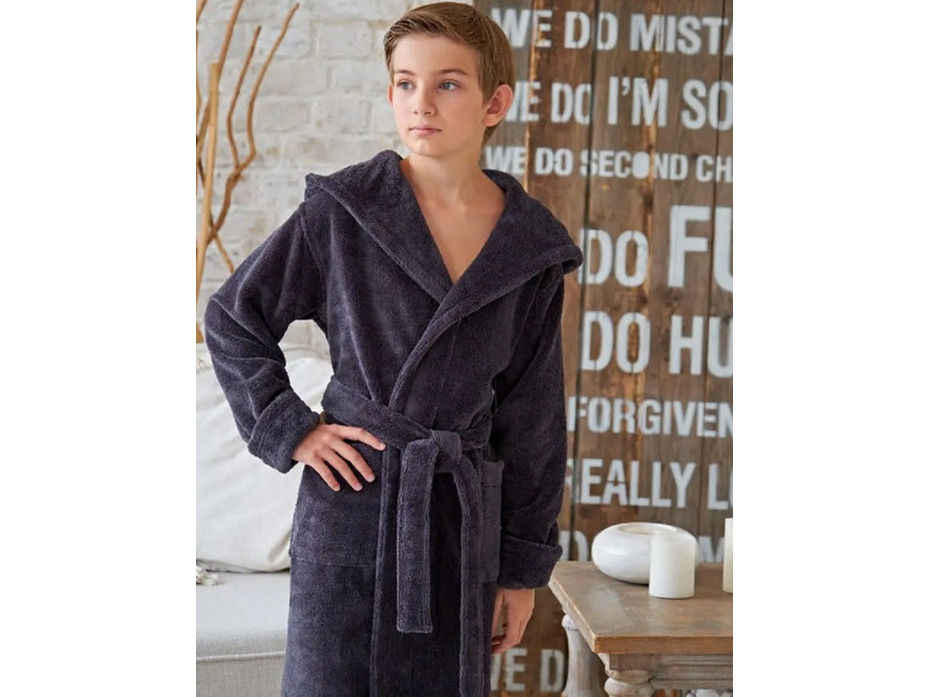 Халат подростковый Little gentleman бамбуковый с капюшоном / Vien