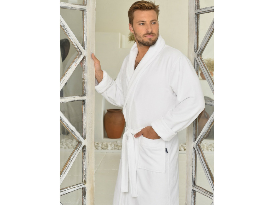Халат мужской Lord Белый бамбуковый / Vien