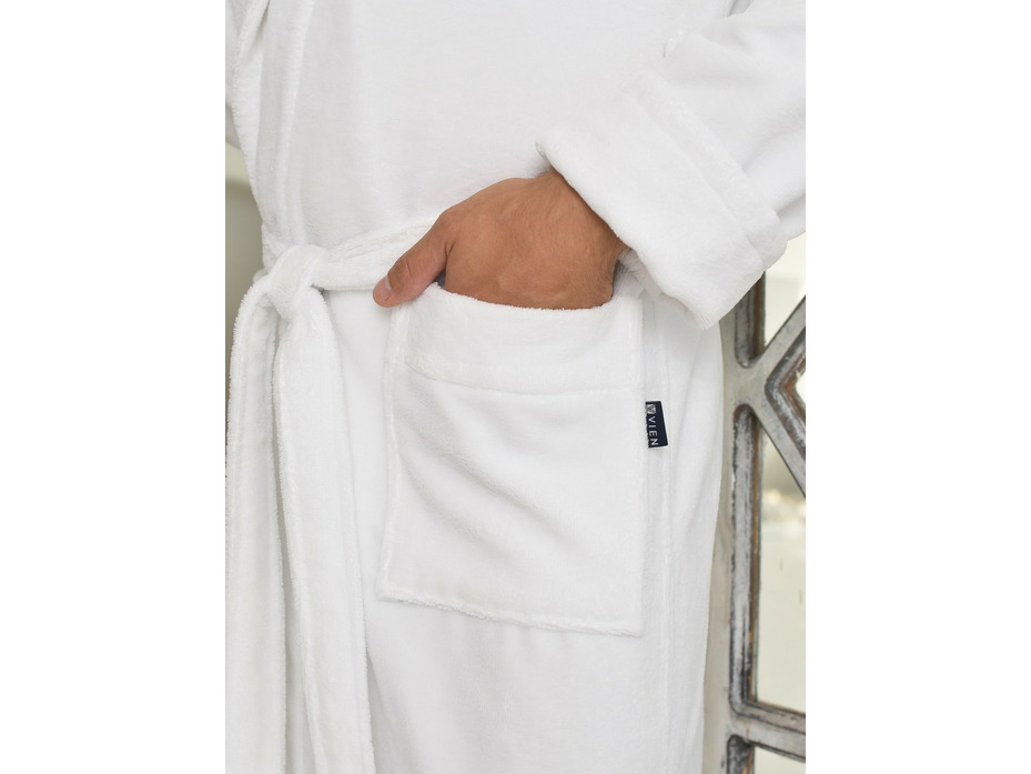 Халат мужской Lord Белый бамбуковый / Vien