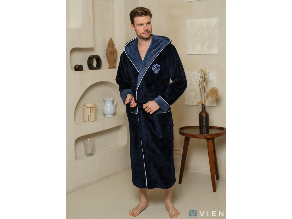 Халат мужской Lucas бамбуковый с капюшоном / Vien Халат мужской Lucas бамбуковый с капюшоном / Vien