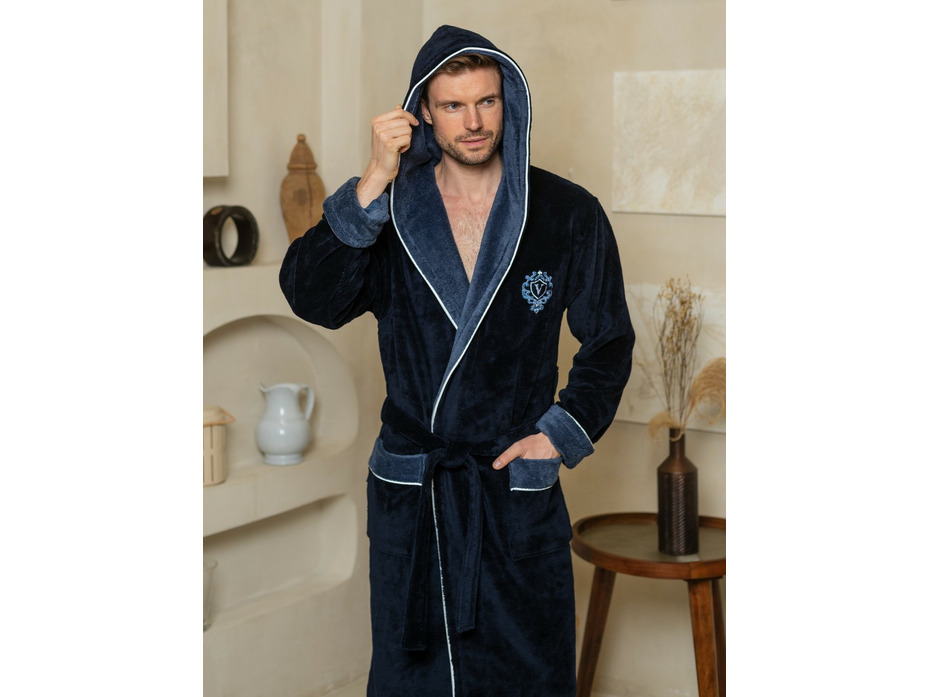 Халат мужской Lucas бамбуковый с капюшоном / Vien Халат мужской Lucas бамбуковый с капюшоном / Vien