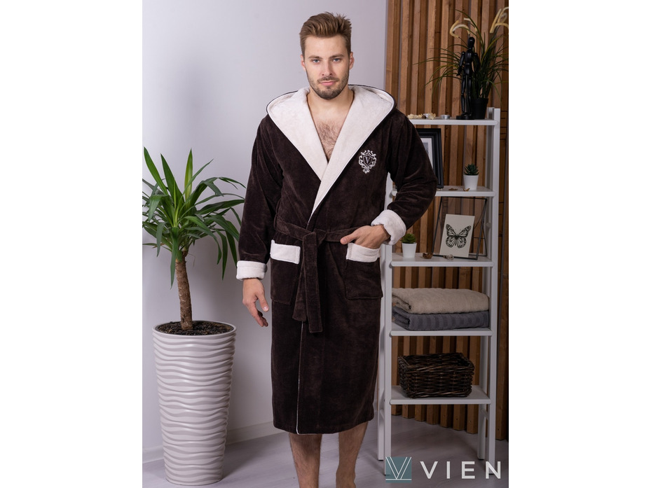 Халат мужской Lucas бамбуковый с капюшоном / Vien Халат мужской Lucas бамбуковый с капюшоном / Vien