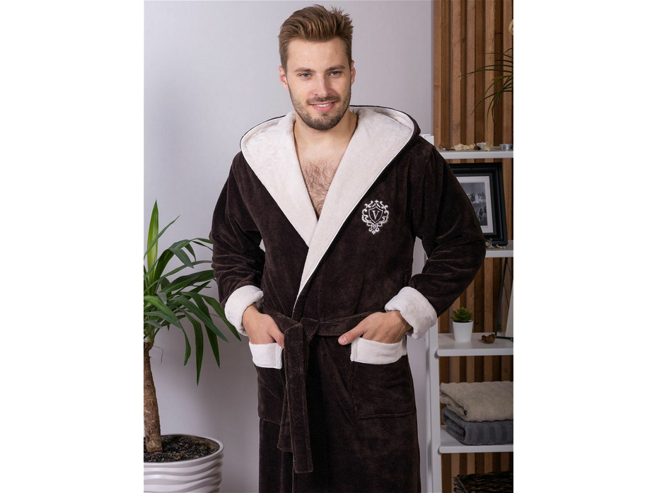 Халат мужской Lucas бамбуковый с капюшоном / Vien Халат мужской Lucas бамбуковый с капюшоном / Vien