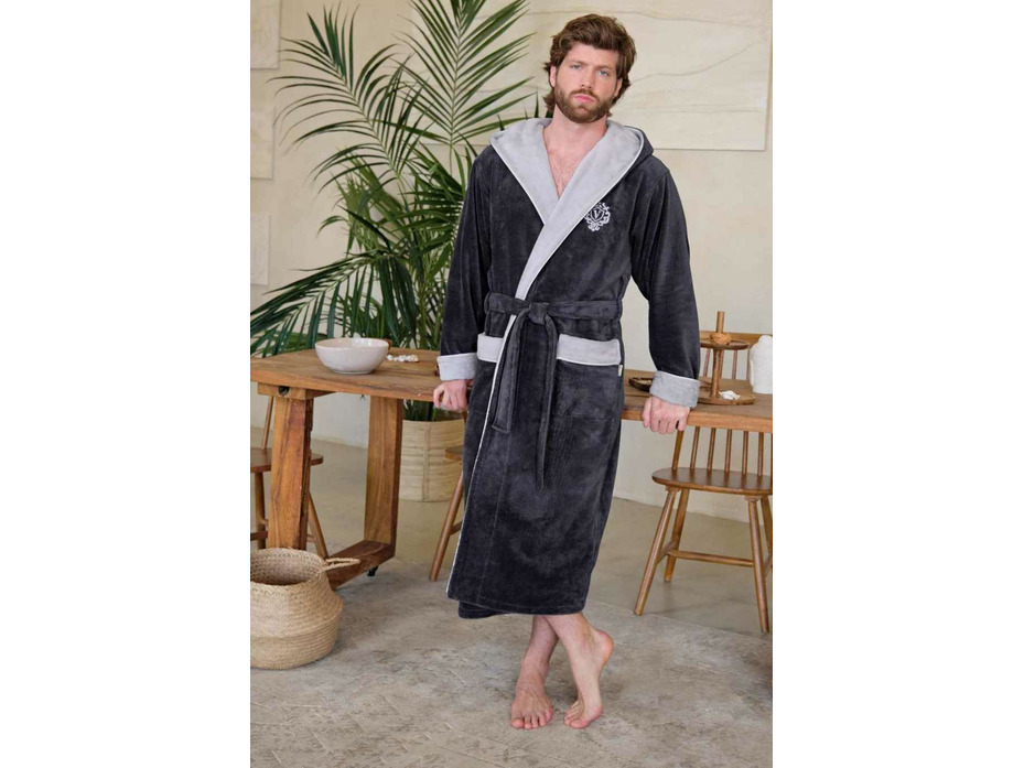 Халат мужской Lucas бамбуковый с капюшоном / Vien Халат мужской Lucas бамбуковый с капюшоном / Vien